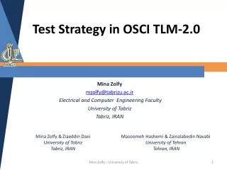 Test Strategy in OSCI TLM-2.0