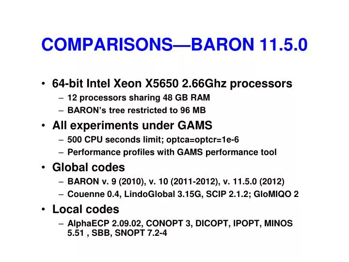 comparisons baron 11 5 0