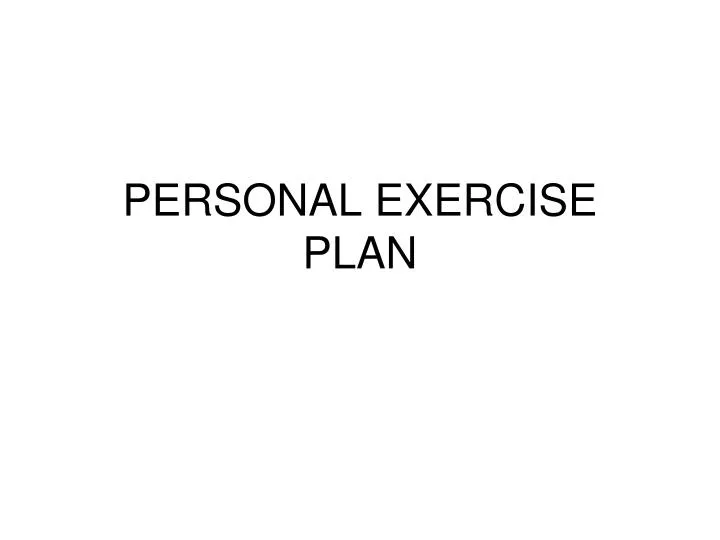 personal exercise plan
