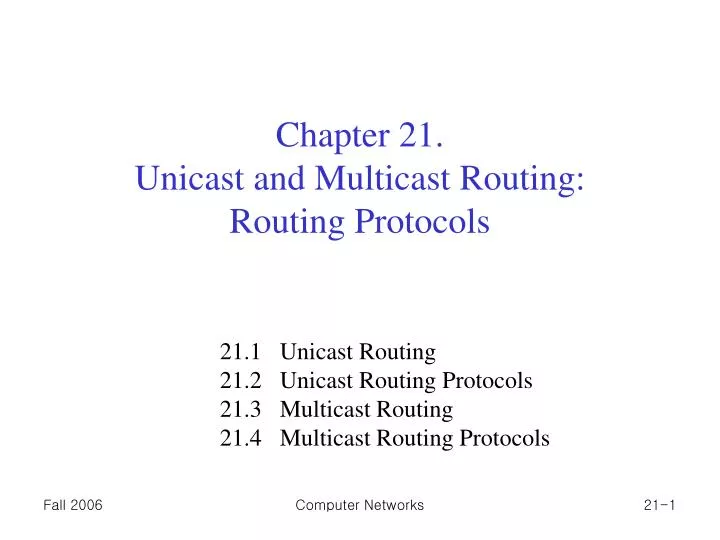 chapter 21 unicast and multicast routing routing protocols