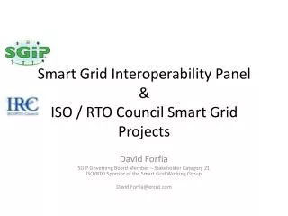 Smart Grid Interoperability Panel &amp; ISO / RTO Council Smart Grid Projects