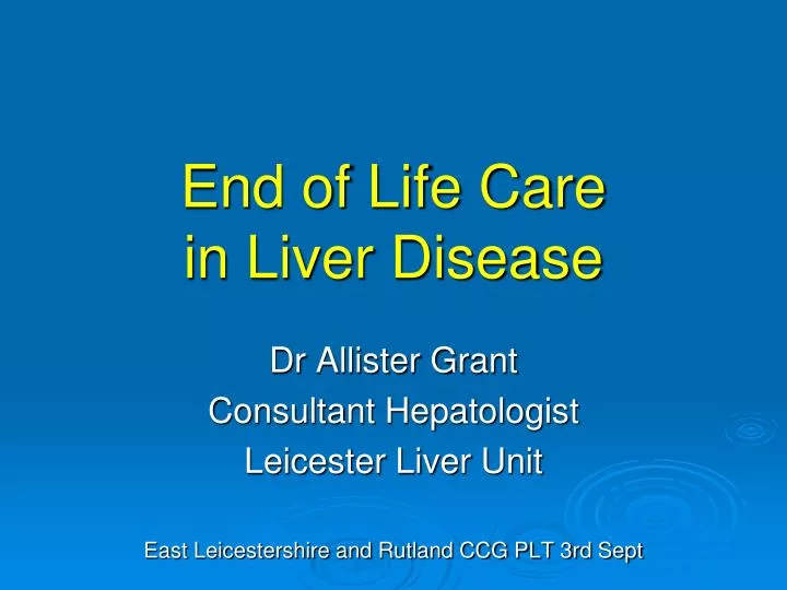 end of life care in liver disease