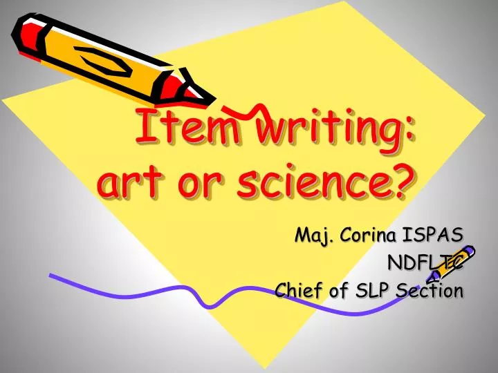 item writing art or science