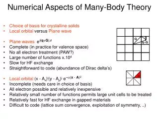 Numerical Aspects of Many-Body Theory