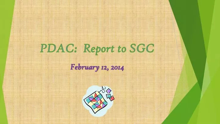 pdac report to sgc
