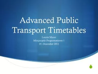 advanced public transport timetables