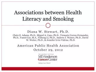 Associations between Health Literacy and Smoking
