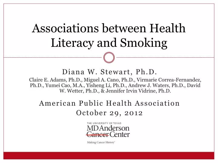 associations between health literacy and smoking