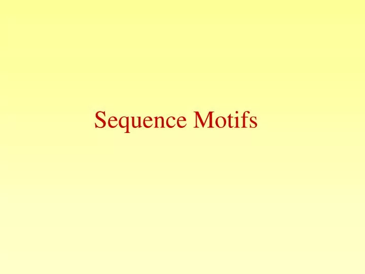 sequence motifs