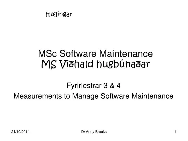 msc software maintenance ms vi hald hugb na ar