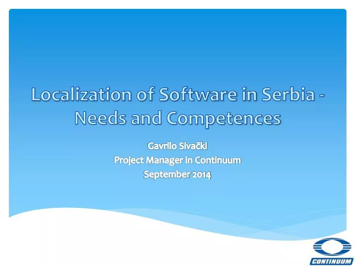localization of software in serbia needs and competences