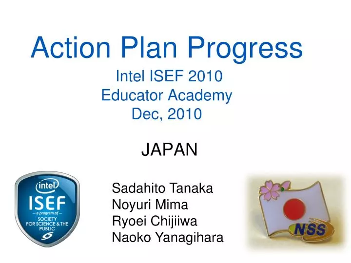 action plan progress intel isef 2010 educator academy dec 2010