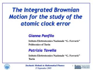 The Integrated Brownian Motion for the study of the atomic clock error