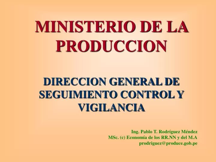 ministerio de la produccion direccion general de seguimiento control y vigilancia