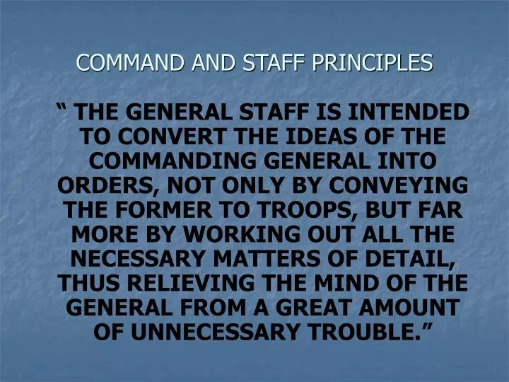 command and staff principles