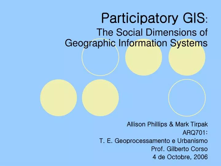 participatory gis the social dimensions of geographic information systems
