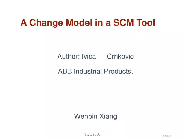 a change model in a scm tool