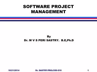 SOFTWARE PROJECT MANAGEMENT