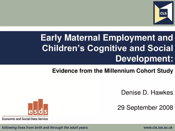 early maternal employment and children s cognitive and social development