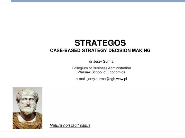 strategos case based strategy decision making