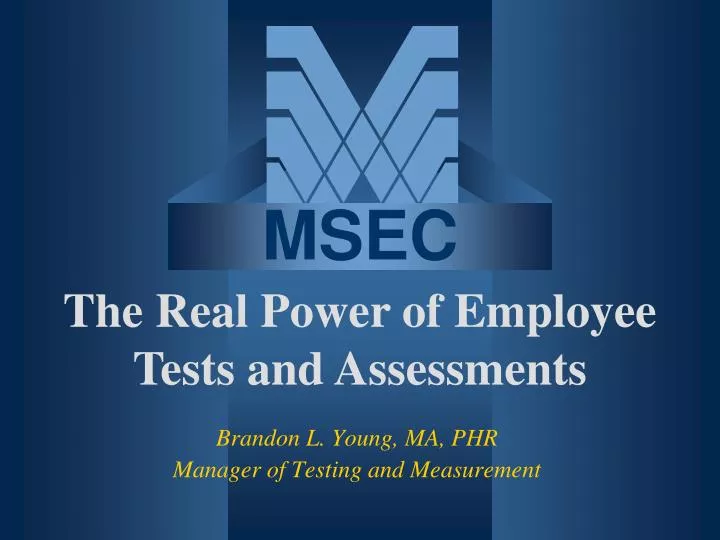 brandon l young ma phr manager of testing and measurement