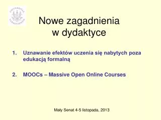 nowe zagadnienia w dydaktyce