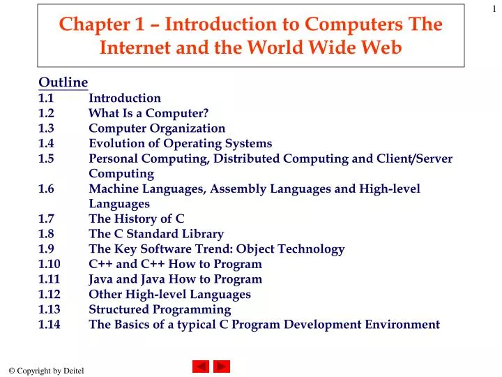 chapter 1 introduction to computers the internet and the world wide web