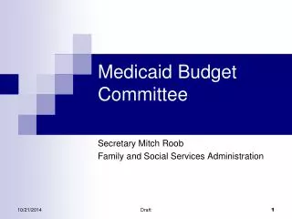 Medicaid Budget Committee