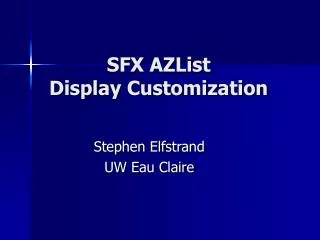 SFX AZList Display Customization