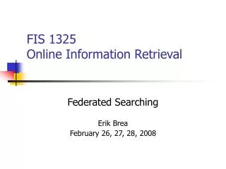 FIS 1325 Online Information Retrieval