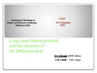 Long range hadron potential and fine structure of the diffraction peak