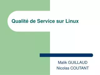 qualit de service sur linux
