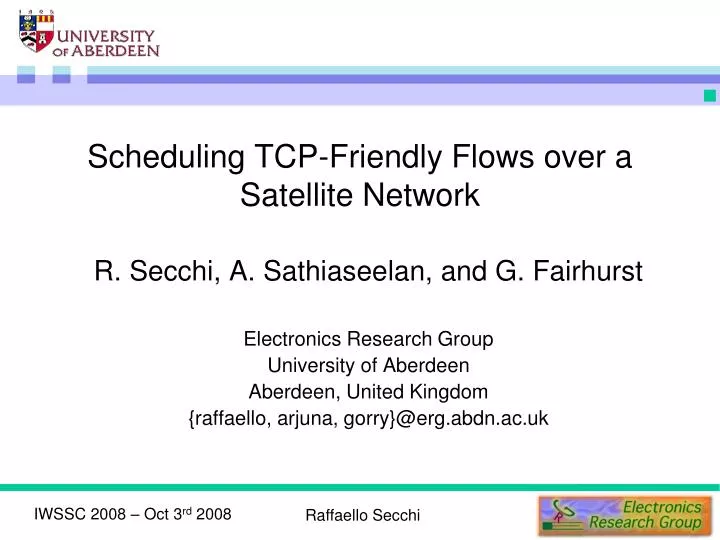 scheduling tcp friendly flows over a satellite network