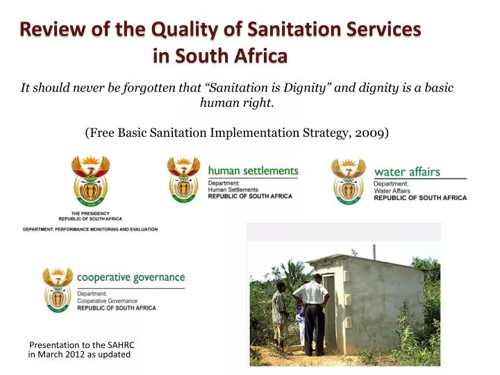 review of the quality of sanitation services in south africa