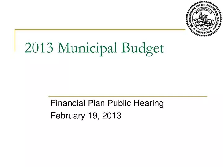 2013 municipal budget