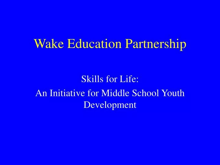 wake education partnership