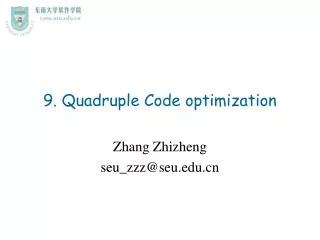 9. Quadruple Code optimization
