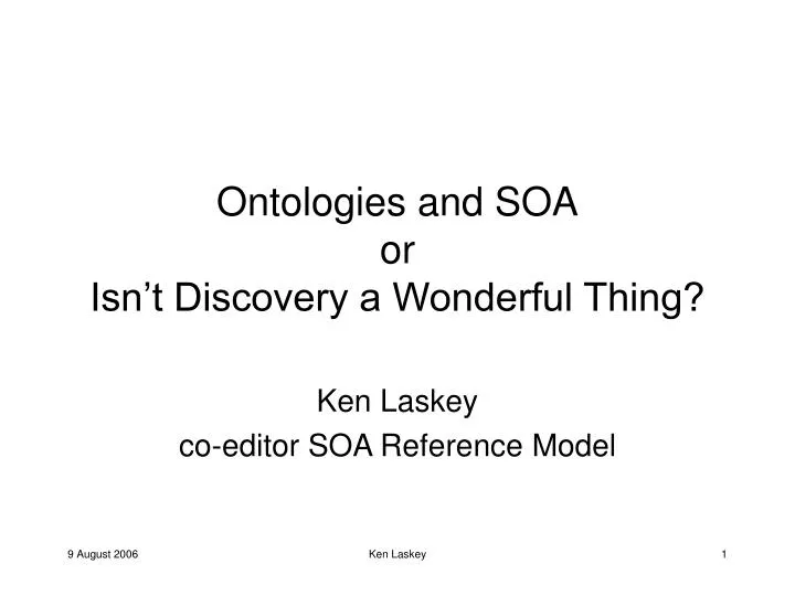 ontologies and soa or isn t discovery a wonderful thing