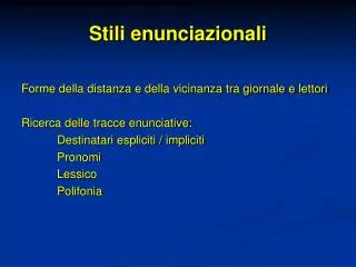 stili enunciazionali