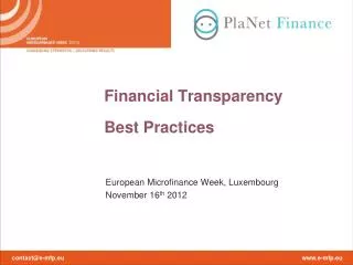 Financial Transparency Best Practices