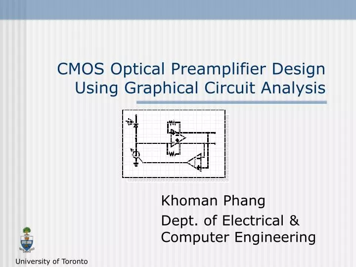 cmos optical preamplifier design using graphical circuit analysis