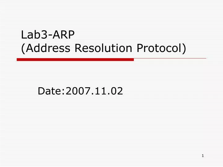 lab3 arp address resolution protocol