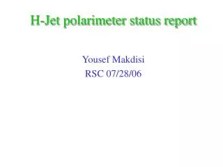 H-Jet polarimeter status report