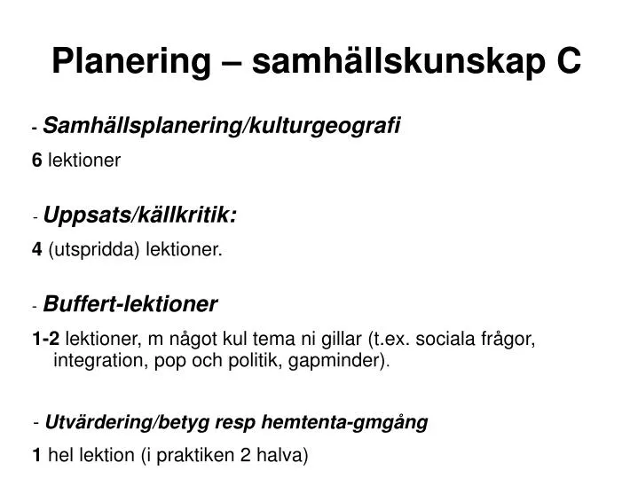 planering samh llskunskap c