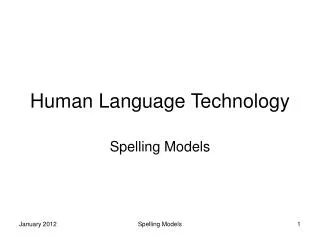 Human Language Technology