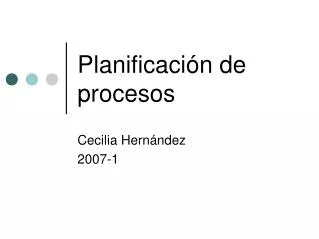 planificaci n de procesos