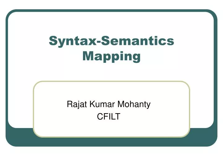 syntax semantics mapping