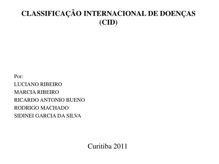 classifica o internacional de doen as cid