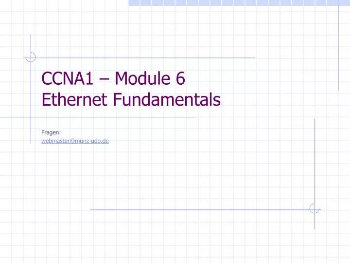ccna1 module 6 ethernet fundamentals