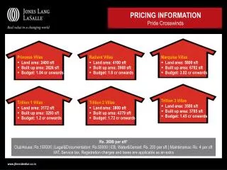 PRICING INFORMATION Pride Crosswinds